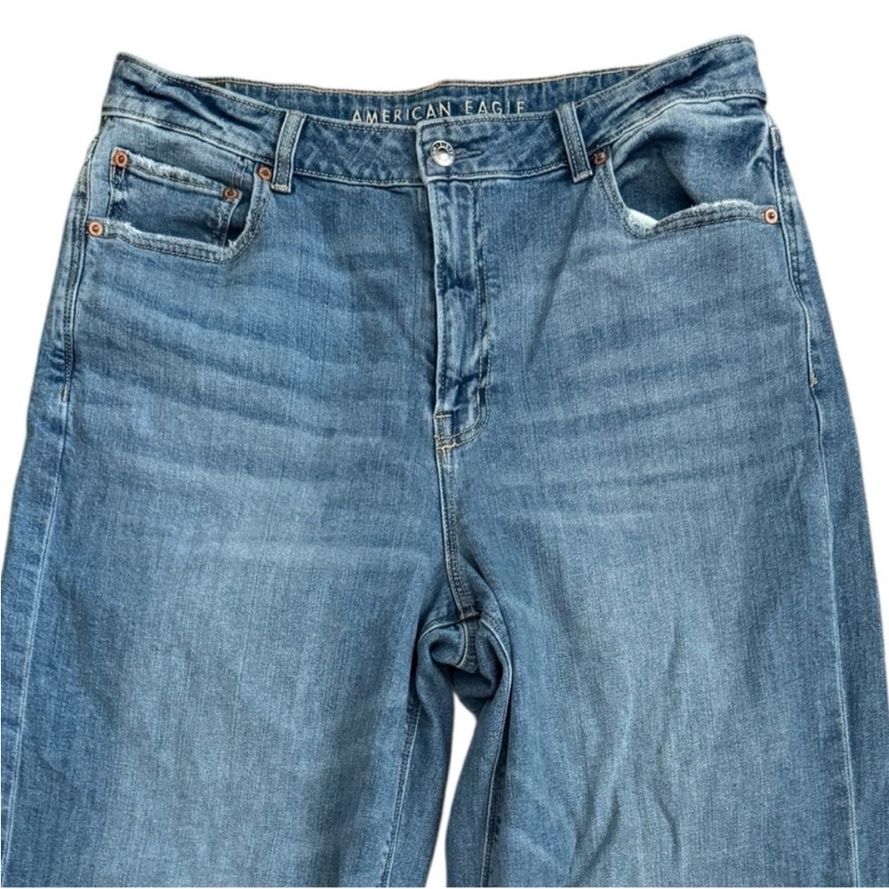 American Eagle Outfitters Super High-Rise Baggy Wide Leg medium blue size 14 reg - Picture 3 of 5